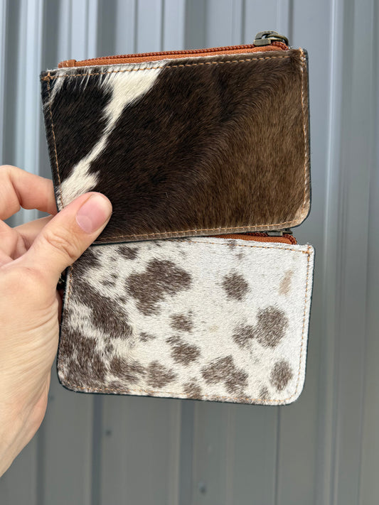 Highland Cow Cowhide Tooled Leather Zipper Pouch