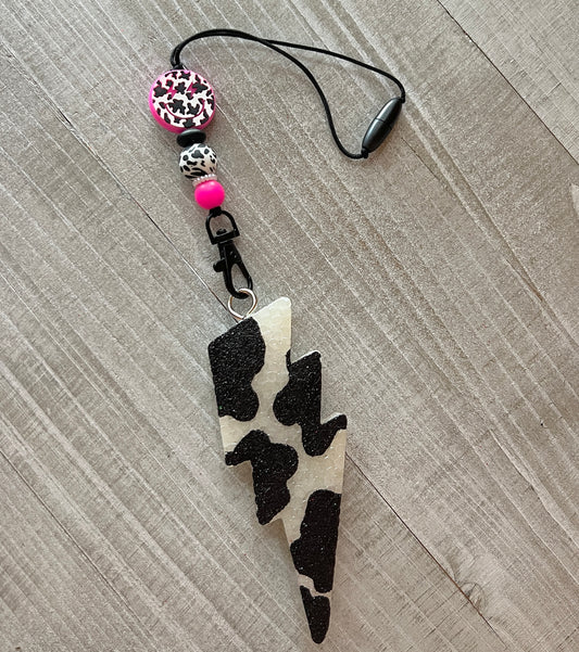 Cow Print Lightening Bolt Freshie Set