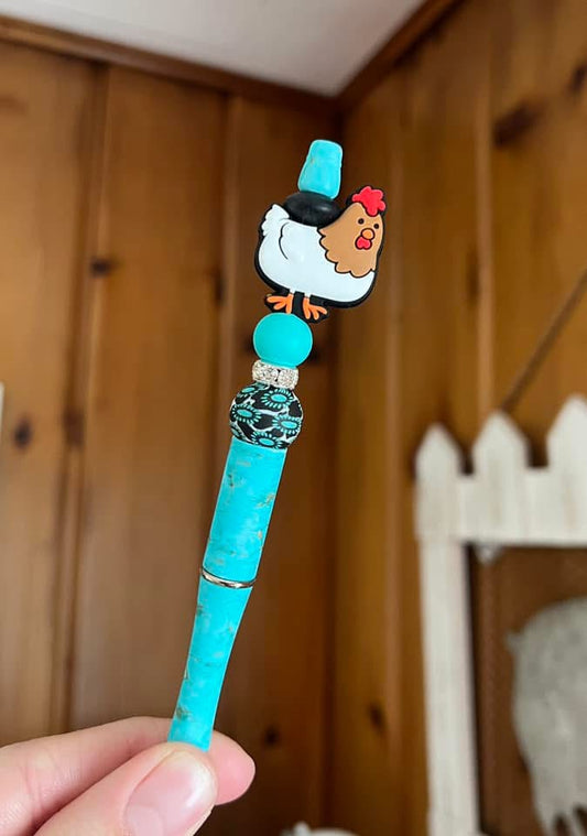 Turquoise Concho Cowhide Chicken Pen
