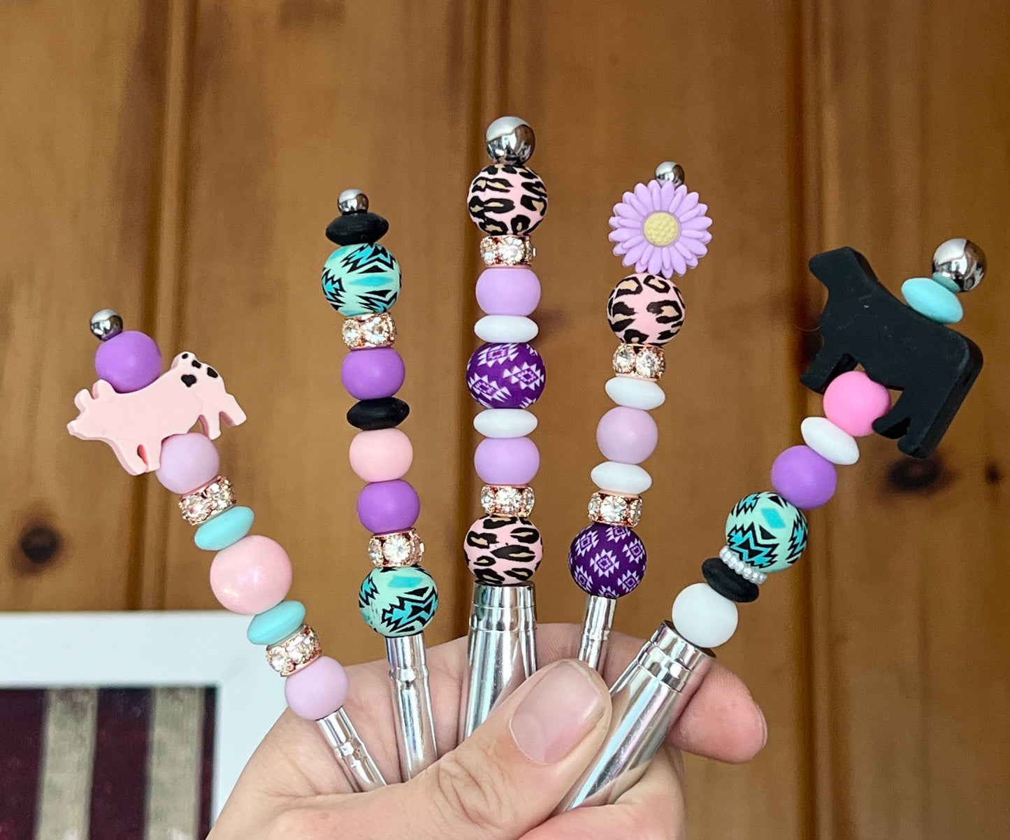 Purple Steer Show Pig Purple/Turquoise/Pink Aztec Cheetah Makeup Brush Set