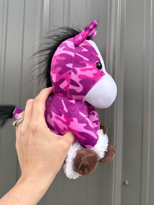 Pink Camo Horse Plushie