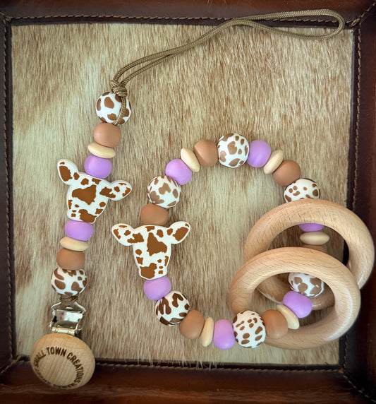 Brown Cow Lavender Teether Set