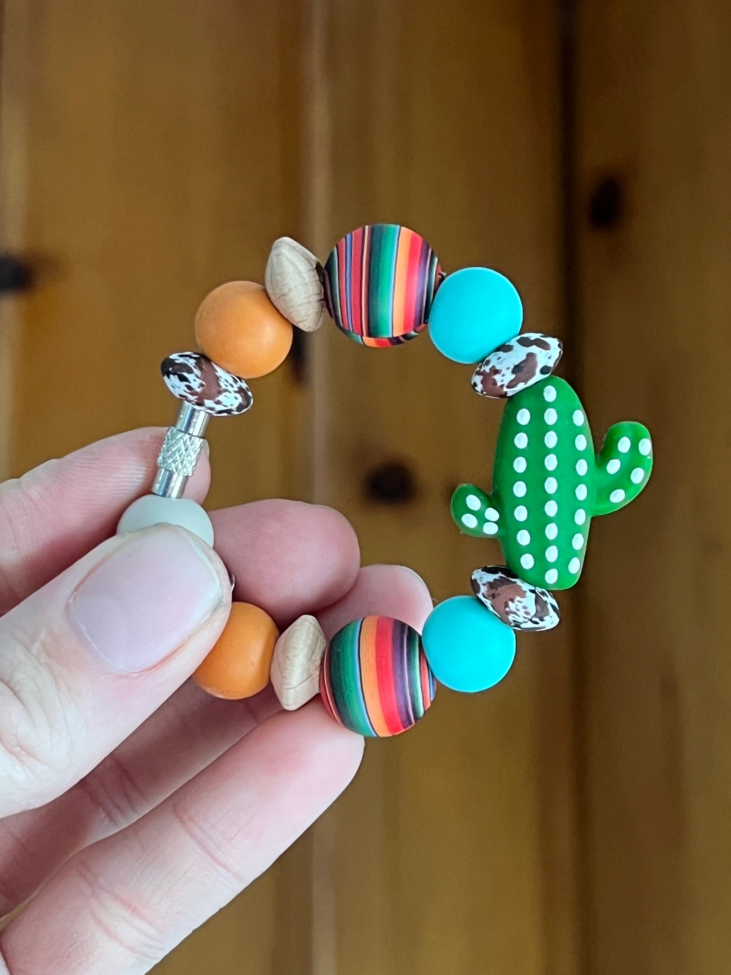 Serape Cactus Tumbler Cup Charm