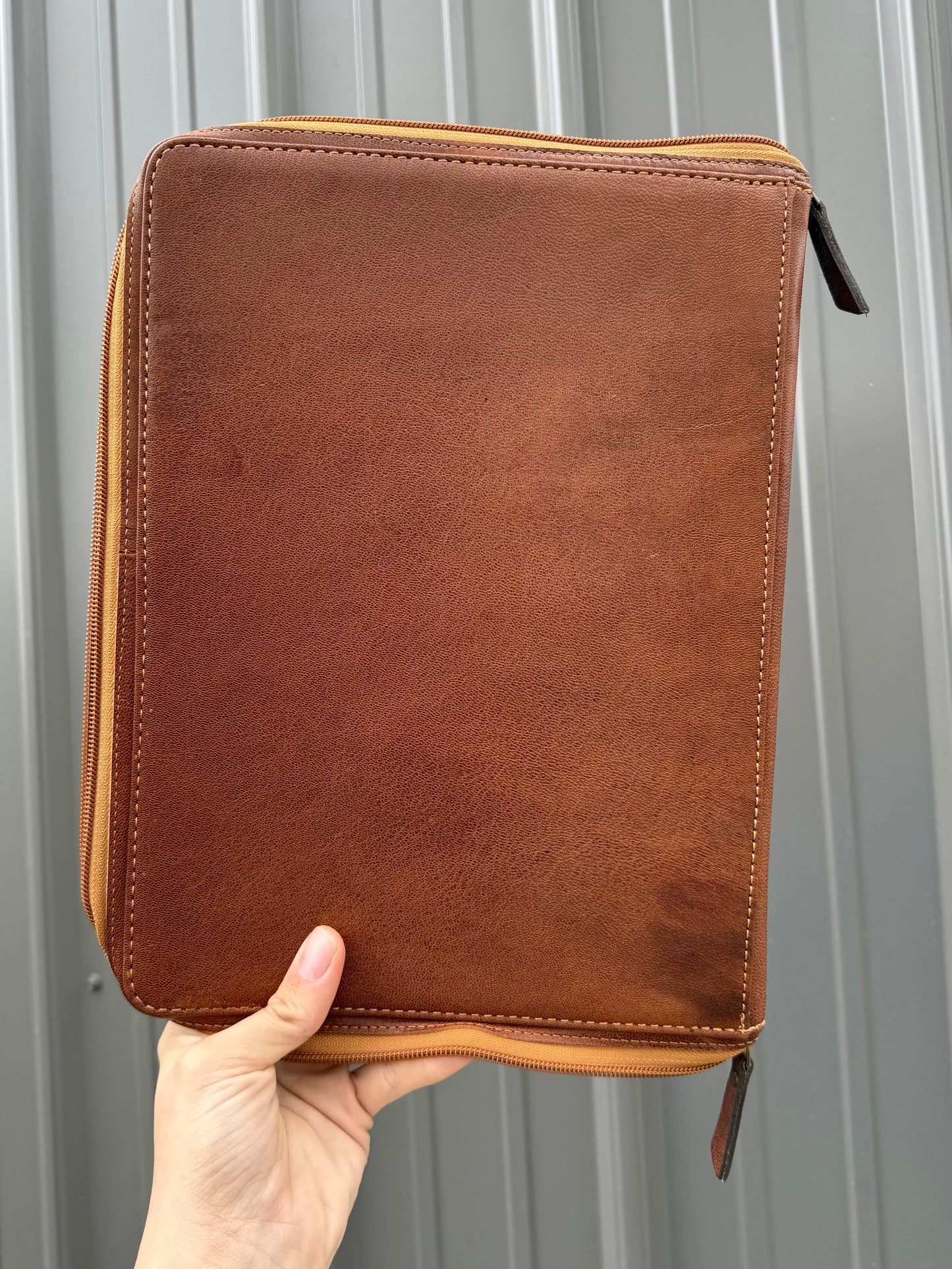 Brown Tooled Leather Binder Planner Tooled Leather Cowhide