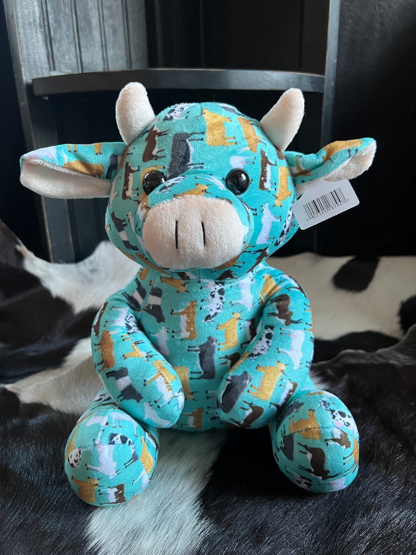 Cows Printed Sitting Cow Plushie