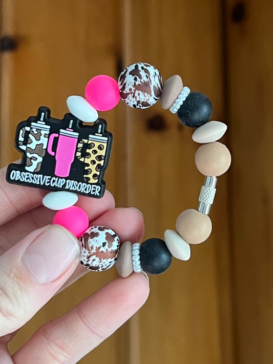Cowhide Obsessive Cup Disorder Tumbler Cup Charm