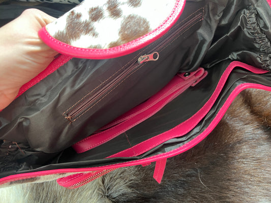 Pink Genuine Cowhide Stroller Caddy