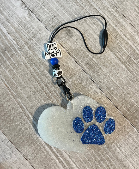 Blue Paw Print Heart Freshie Set
