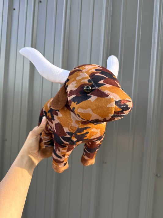 Medium Plushie Brown Camo Long Horn
