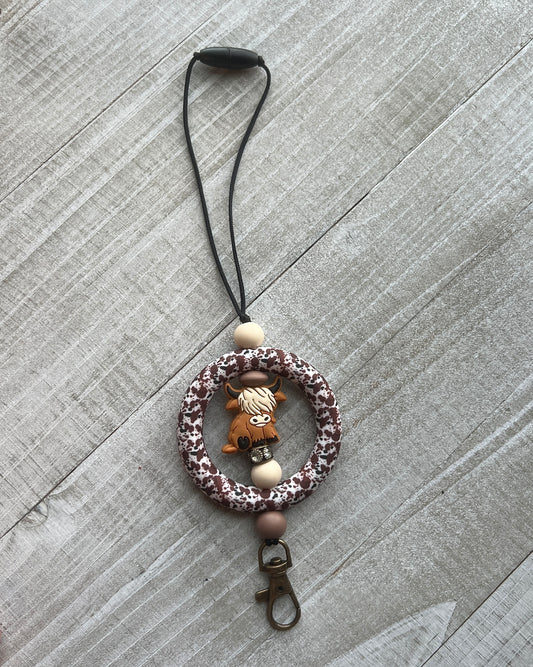 Brown Highland Cow Car Dangle