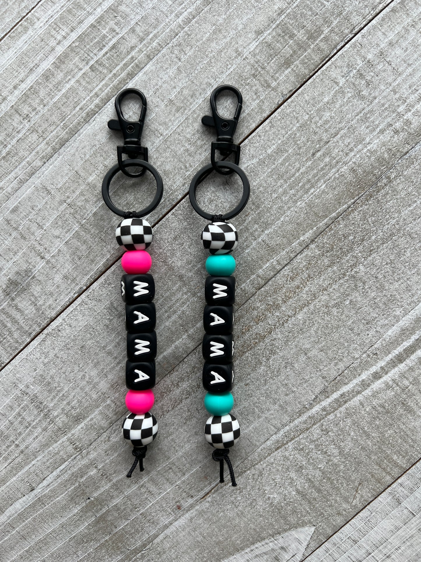 Checkered Mama Straight Keychain