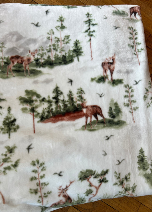 Deer Woods King Size Super Plush Blanket