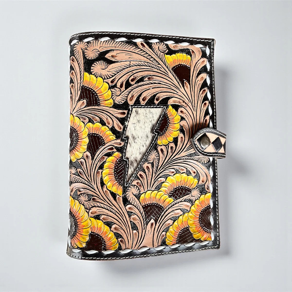 Sunflower Tooled Leather Bible Cover