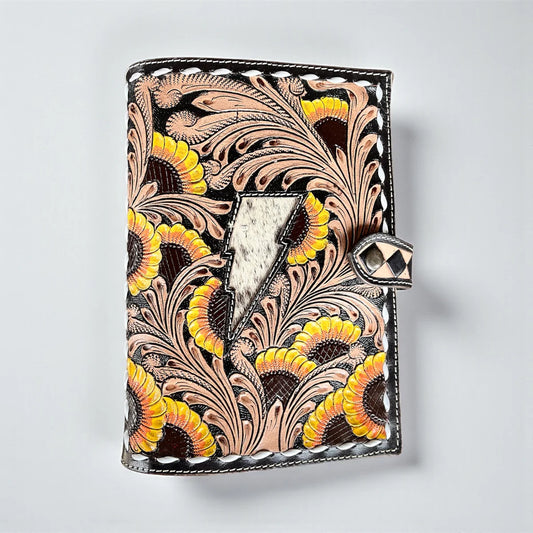 Sunflower Tooled Leather Bible Cover