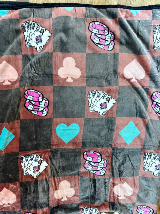 Checkered Spade Super Plush Queen Blanket