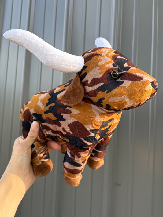 Medium Plushie Brown Camo Long Horn