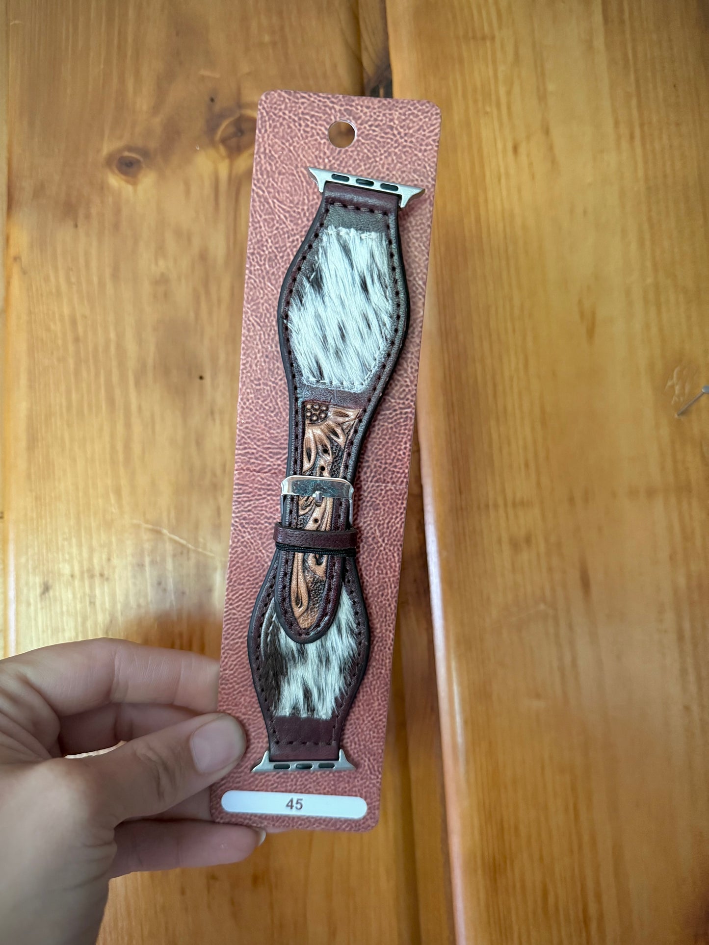 Genuine Cowhide Leather A p p l e Watch Bands 45mm