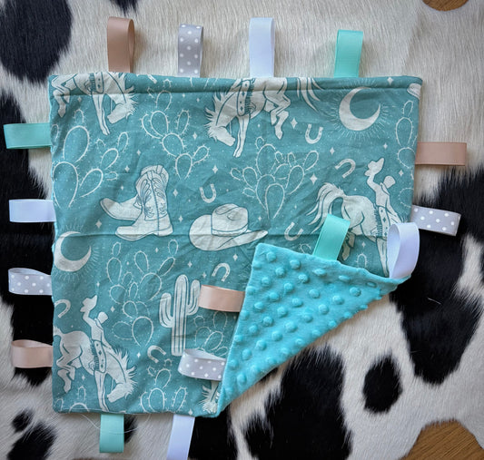 Duty Teal Rodeo Taggie Blanket