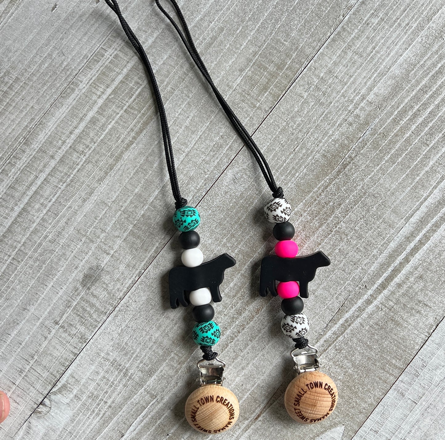 Aztec Black Cow Pacifier Holder