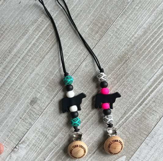 Aztec Black Cow Pacifier Holder