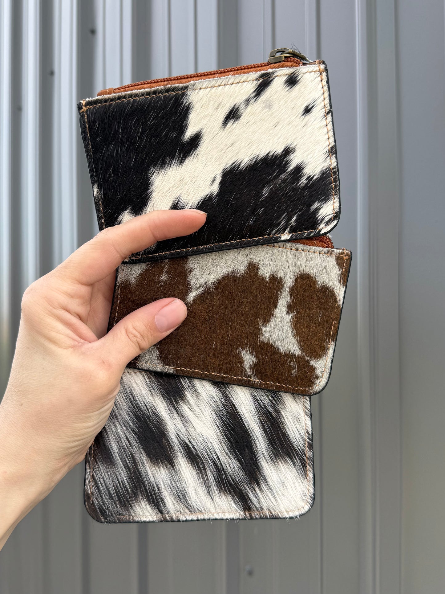 Turquoise Hat Cowhide Tooled Leather Zipper Pouch