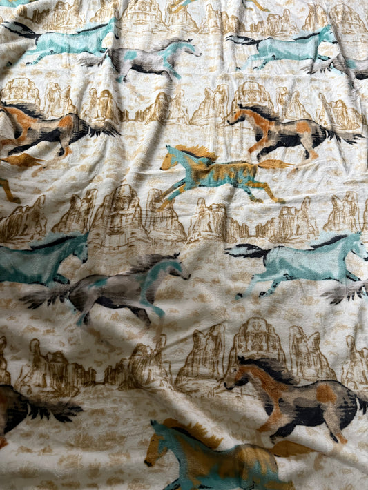 Running Horses Super Plush Queen Blanket