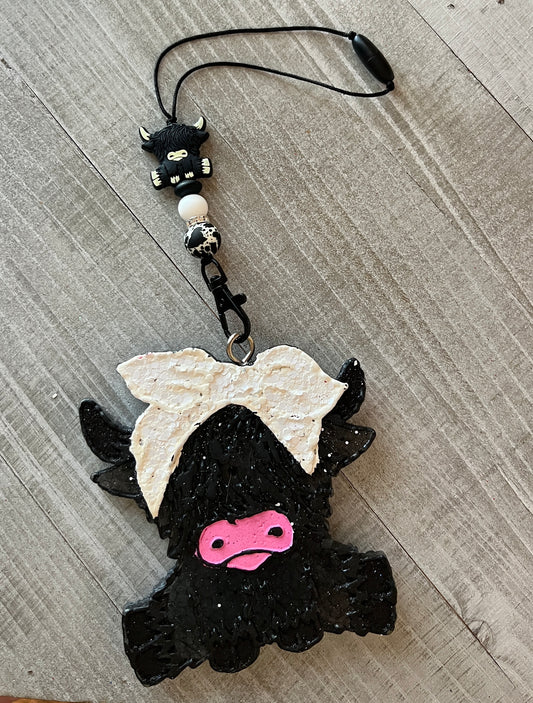 Black Highland White Bandana Freshie Set