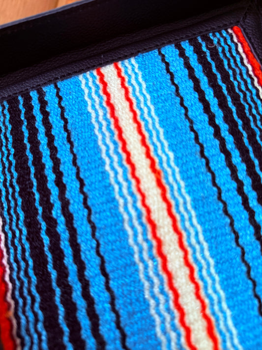 Saddle Fabric Stripe Leather Tray