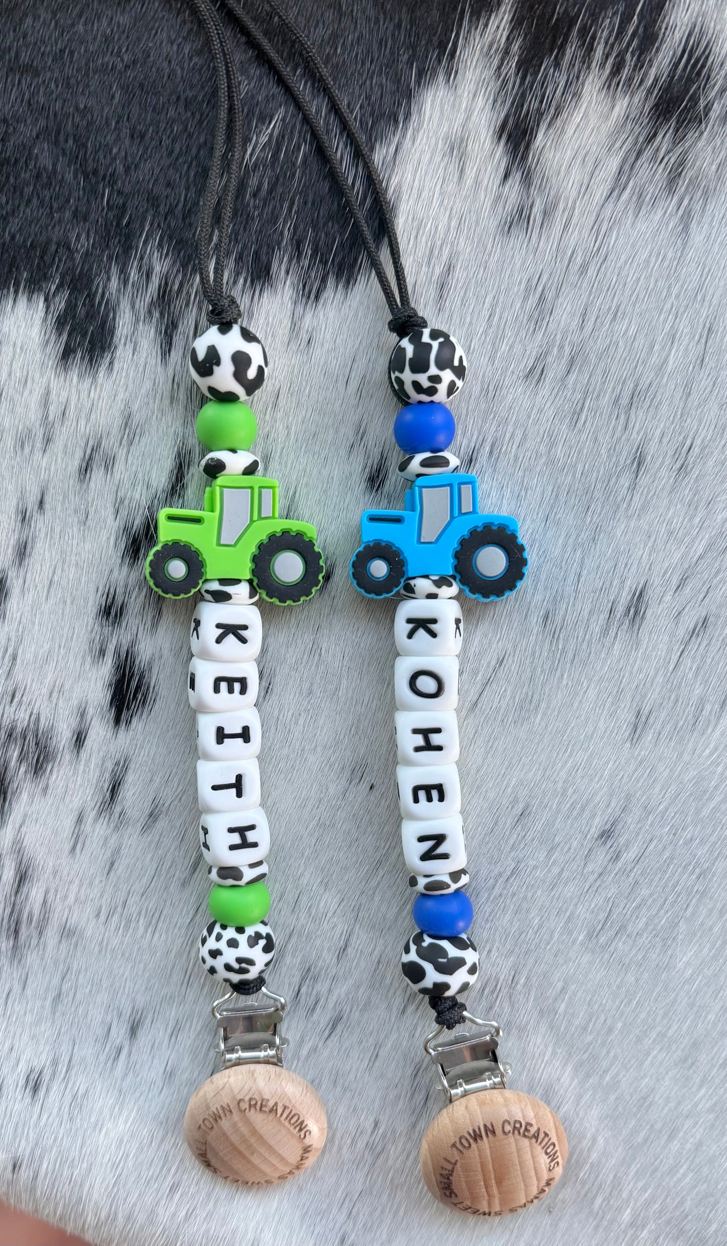 Tractor Name Pacifier Holder