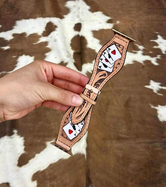 Genuine Leather Ace Cards a p p l e watch band