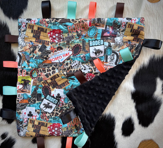 Punchy Western Rodeo Taggie Blanket