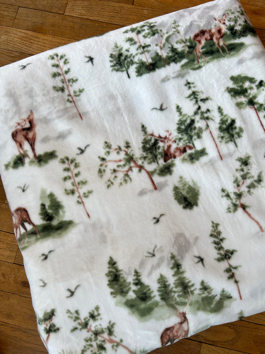 Deer Woods King Size Super Plush Blanket