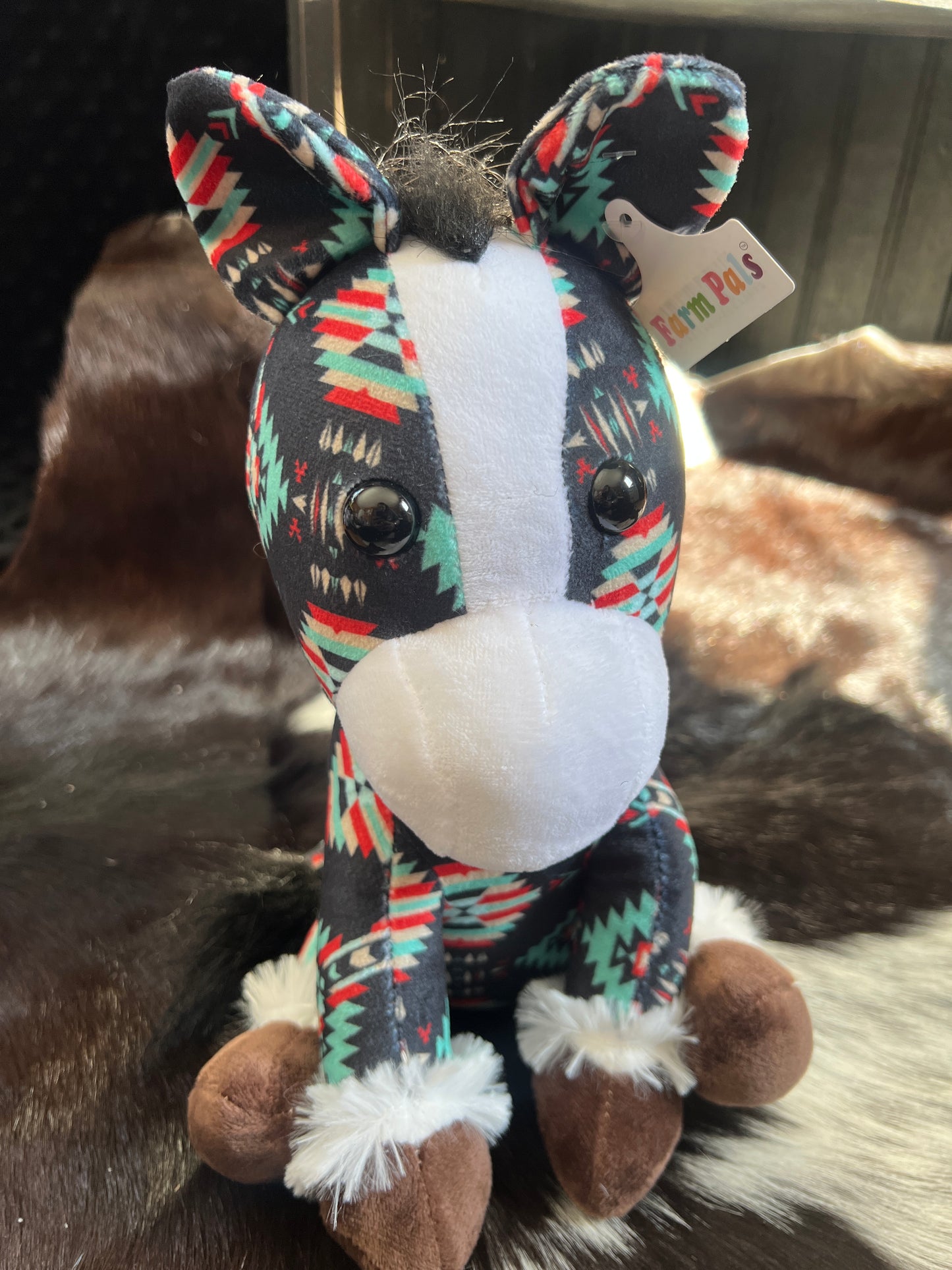 Shara Black Aztec Horse Plushie