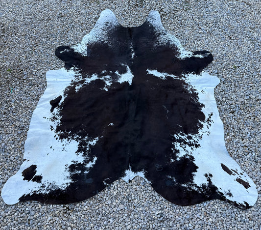 Jumbo Genuine Black Cowhide Rug #12