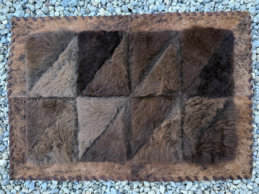 Buffalo and Brown Cowhide Rug 2x3