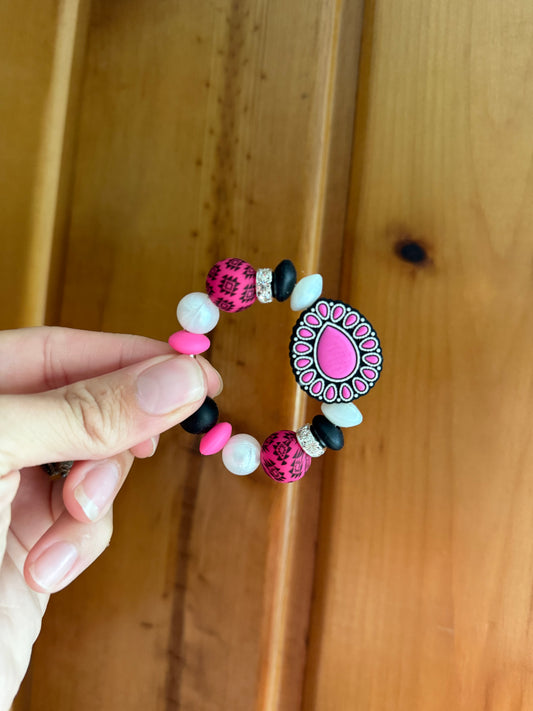 Pink Western Blossom Cup / Bag Charm