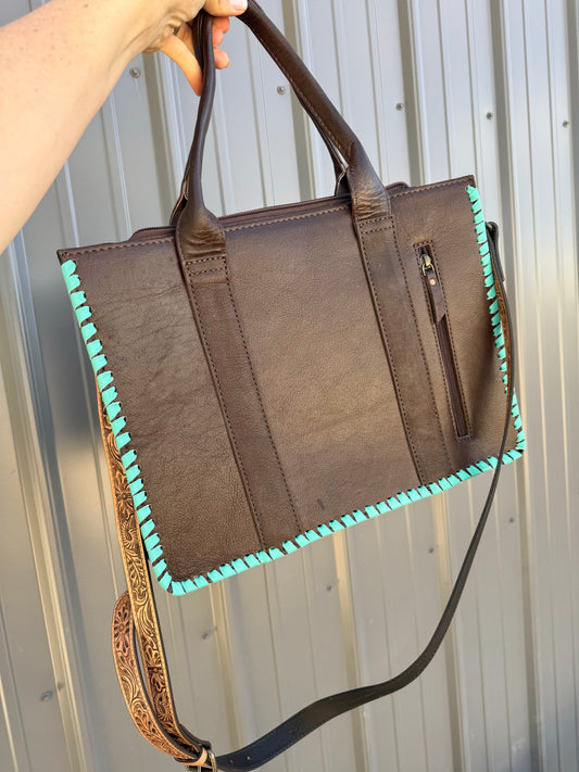Tooled Leather Cowhide Purse