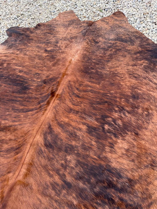 Brown Brindle Genuine Jumbo Cowhide Rug #33