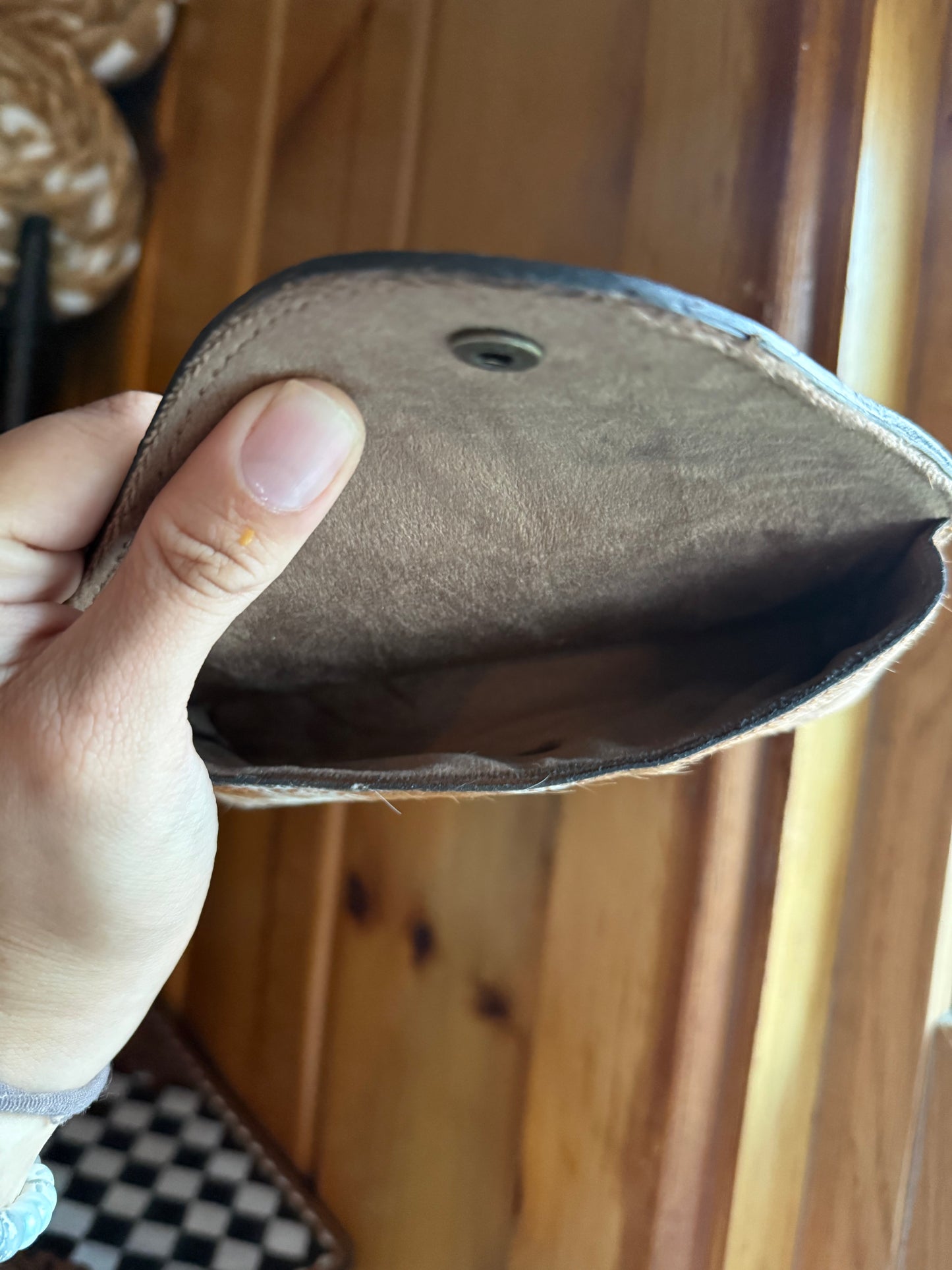 Light Brown Tooled Leather Cowhide Case