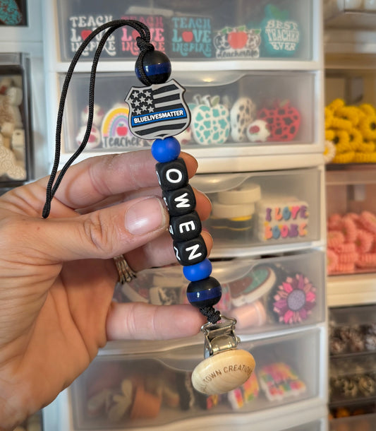 Blue Lives Matter Custom Name Pacifier