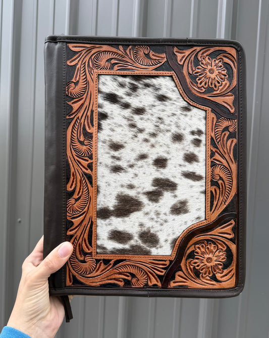 Binder Planner Tooled Leather Cowhide