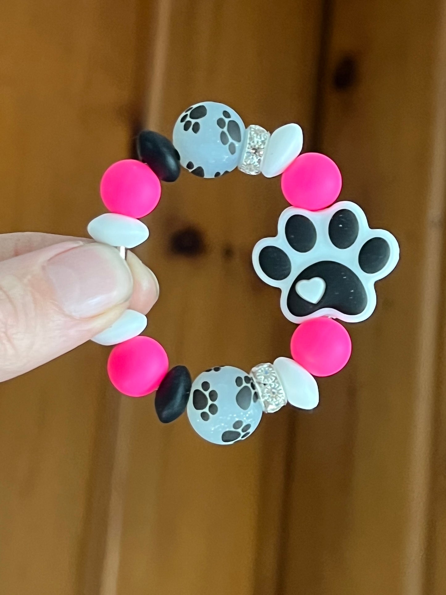 Pink Paw Print Tumbler Cup Charm