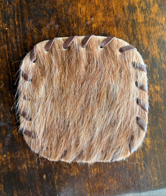 Genuine Cowhide Rounded Square Coaster