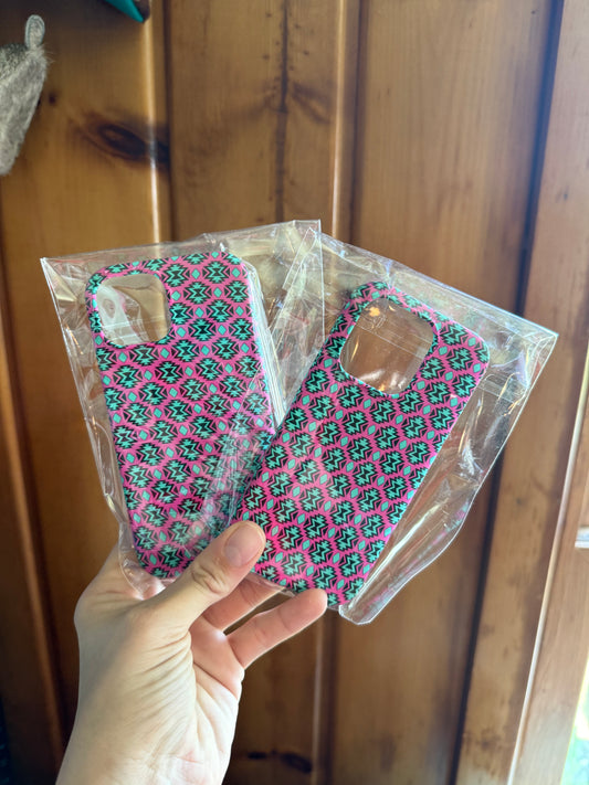 Pink/Teal Aztec 15 and 15pro Phone Cases