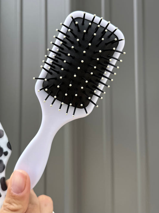 Small Cow Print Hair Brush