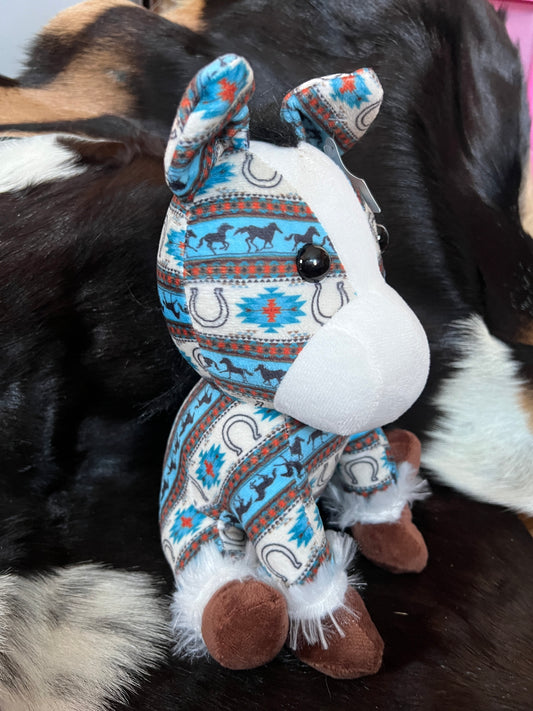 Medium Aztec Western Cowboy Sitting Horse Plushie