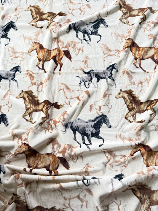 Running Horses Super Plush Thick Twin Blanket