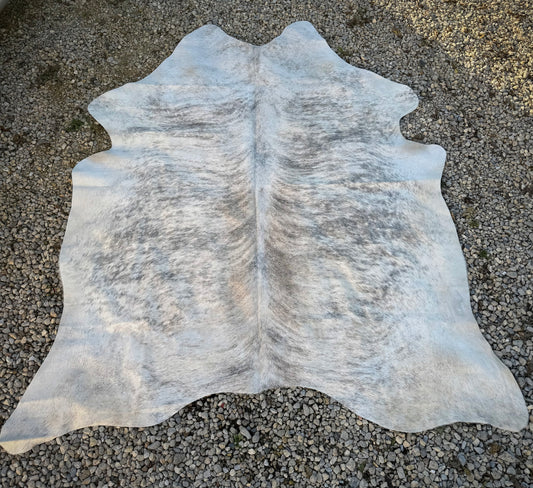 EXOTIC Gray Brindle Genuine Jumbo Cowhide Rug #25