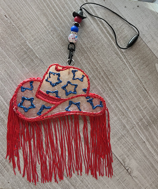 Patriotic Cowgirl Hat w/ Fringe