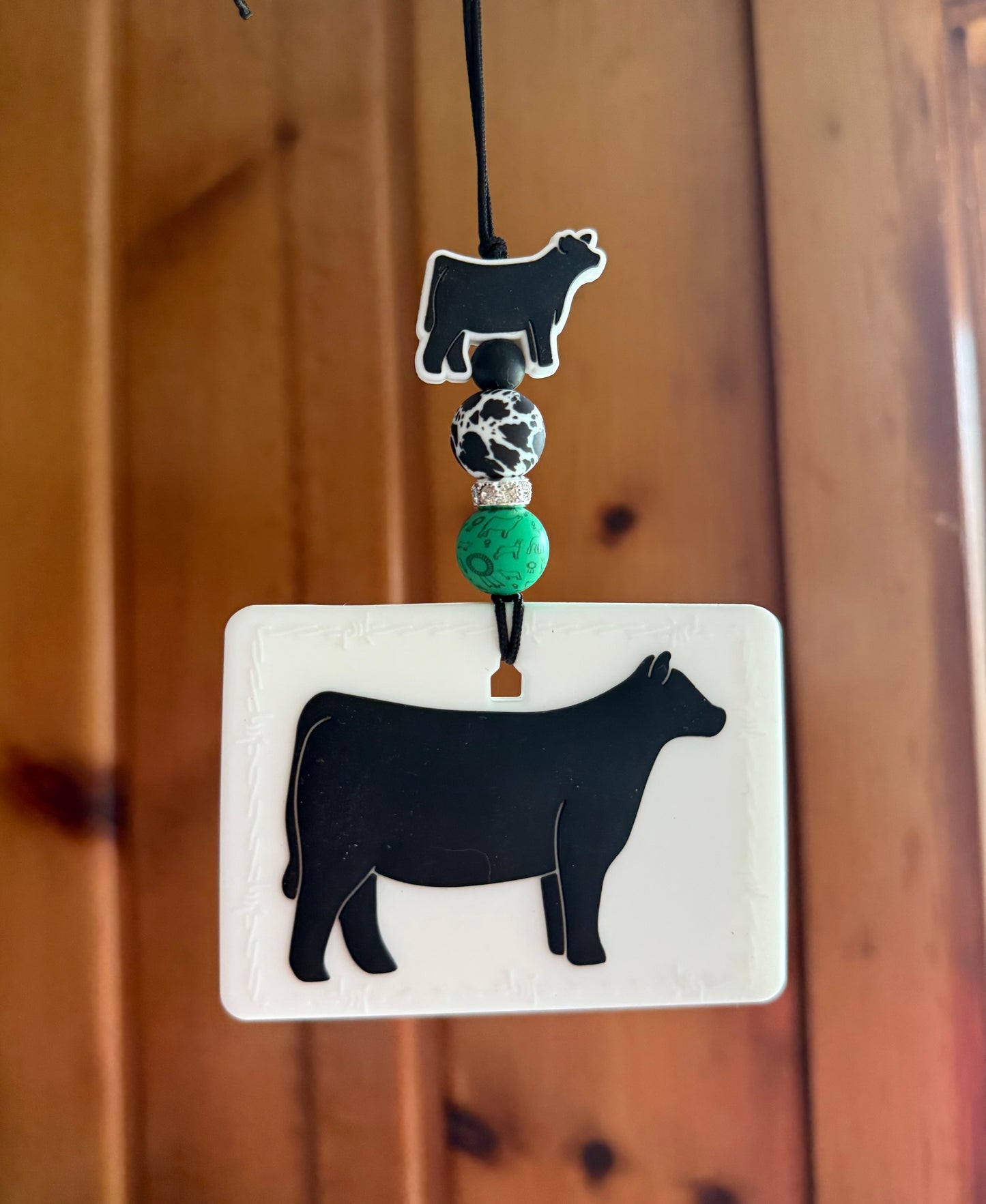 Show Cow Green 4 H Car Dangle